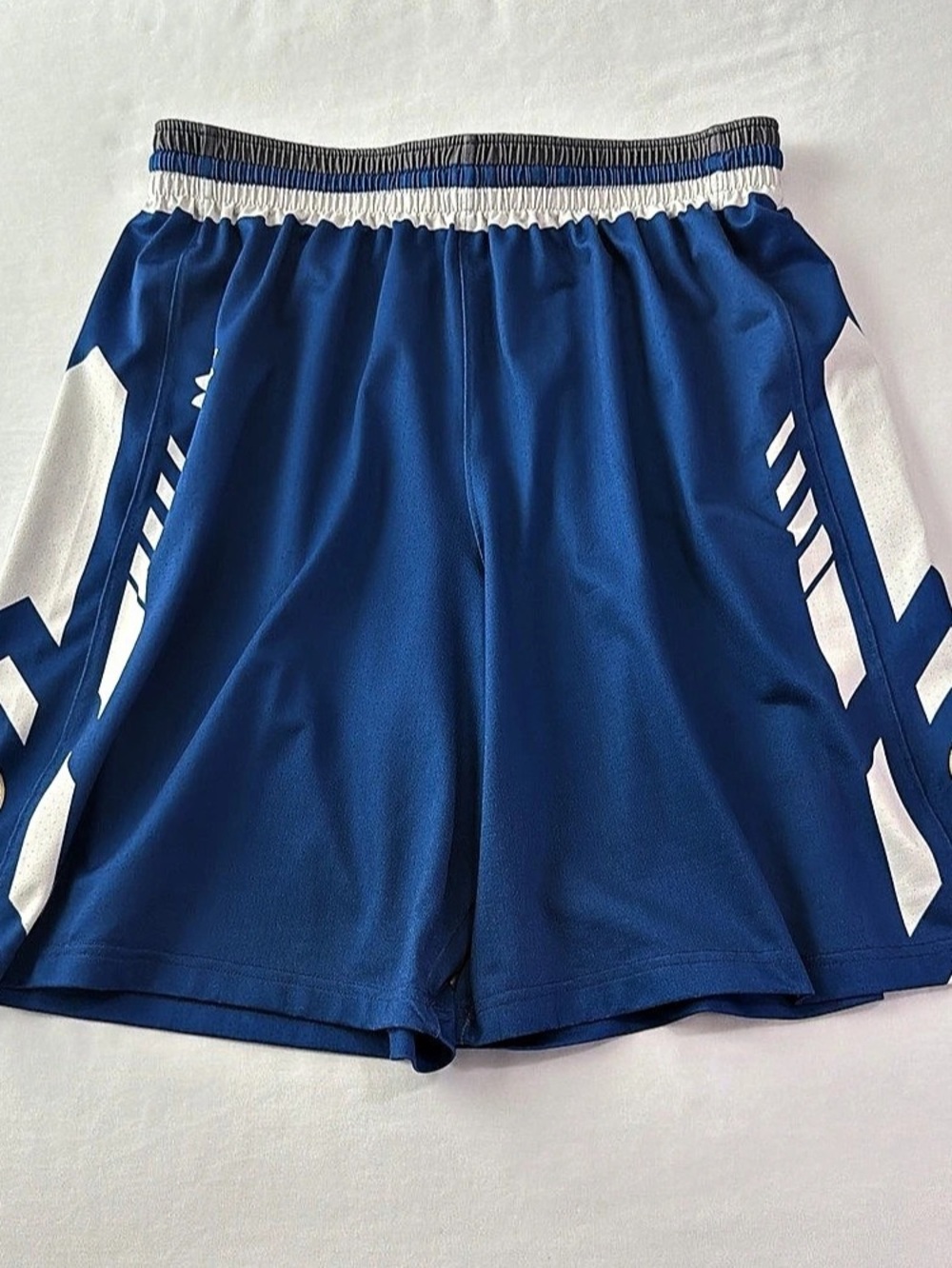 Under Armour Alamo Heights Mules Basketball Shorts Blue White Men's L Athletic